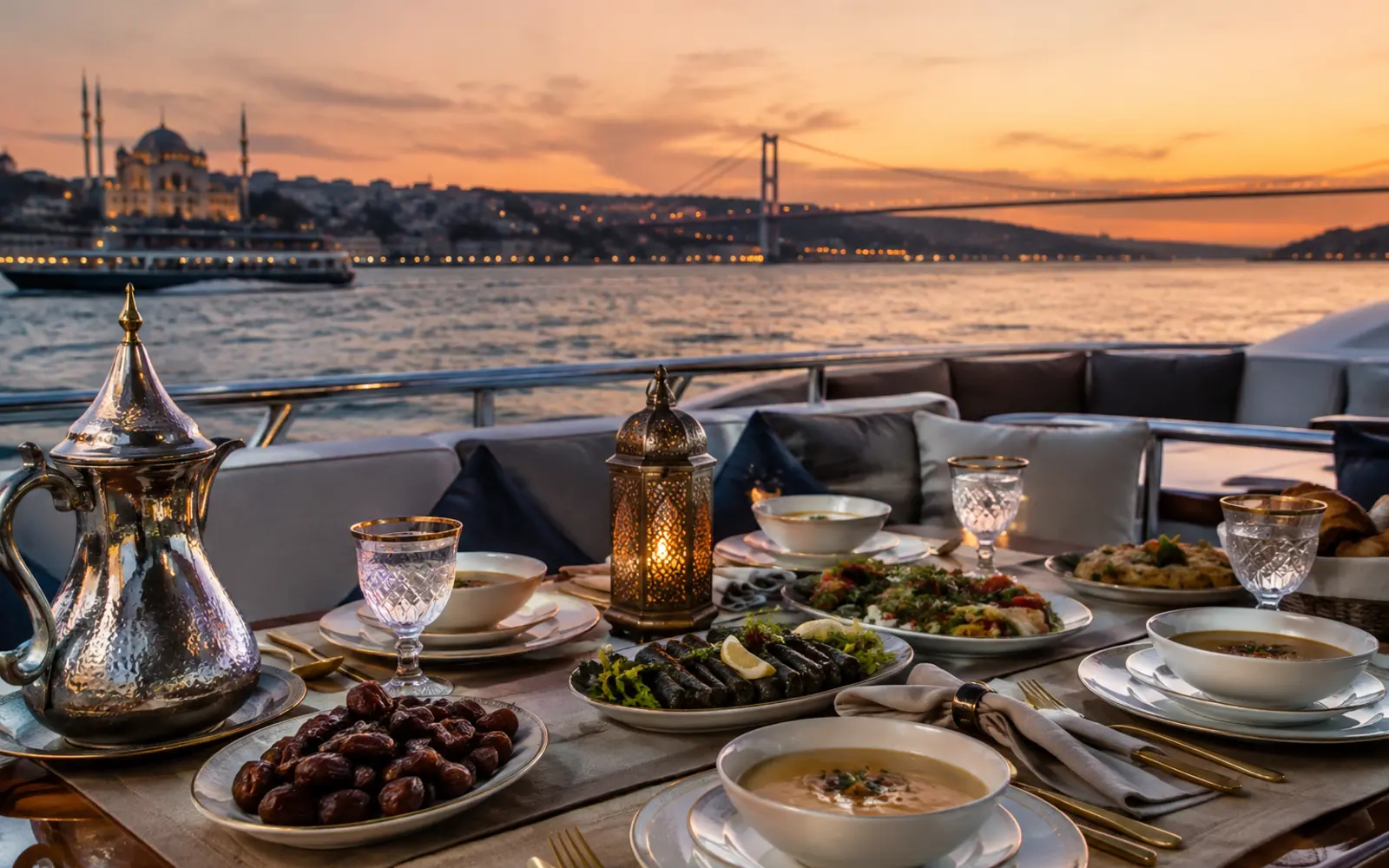 Yatta İftar Yemeği için İstanbul Boğazı'nda özel yat organizasyonu