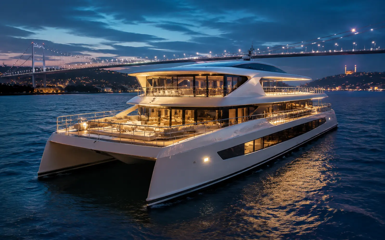 Aden Grand Katamaran ile İstanbul Boğazı yat kiralama